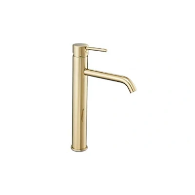 Abbildung von wohnwerk.idee Badarmatur Waschbeckenarmatur Wasserhahn Gold Einhebelmischer Lungo