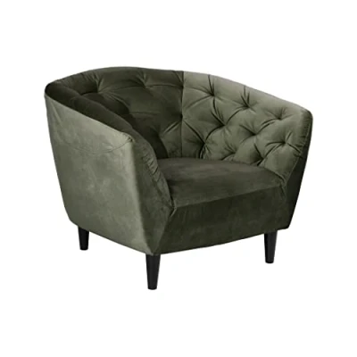 Abbildung von ACTONA GROUP Loungesessel &quot;Ria Armlehnstuhl, Polstersessel, Einzelsofa, Relaxsessel,&quot;, 1 Sitzer, Samtstoff, Massivholz Beine, Taschenfederkern, Tufting