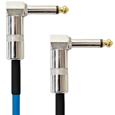 Abbildung von keepdrum GC028 Patchkabel Klinke Winkelstecker 60cm blau