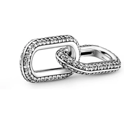 Abbildung von Pandora Styling PAVÉ Double LINK Charm, Damen, Größe: One Size, Sterling silver