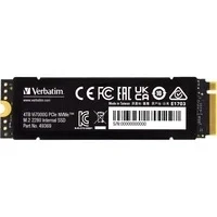 Abbildung von Verbatim Vi7000G NVMe M.2 Internal SSD, internes SSD Laufwerk mit 4 TB Datenspeicher und PCIe Gen Schnittstelle, Solid State Drive für Gaming PC Playstation 5, schwarz