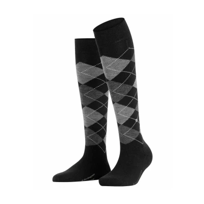 Abbildung von Burlington Damen Kniestrümpfe Marylebone W KH Wolle lang gemustert 1 Paar, Schwarz (Black 3000) neu umweltfreundlich, 36 41