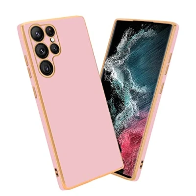 Abbildung von Cadorabo Hülle kompatibel mit Samsung Galaxy S22 Ultra Schutzhülle TPU Silikon Case Liquid Design Kameraschutz Slim Kratzfest Weiche Gummi Rundumschutz für in Rosa