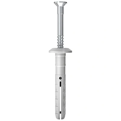 Abbildung von fischer Schlagdübel NF 5 x 25/1 mm mit flachem Flansch und Nagel Pozidriv Fingerabdruck aus elektroverzinktem Stahl Box 200 Stück