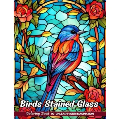 Abbildung von Birds Stained Glass Coloring Book: Avian Shapes in Vibrant Designs