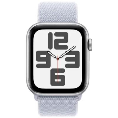 Abbildung von Apple Watch SE 2024 44 mm Silber Sport Loop