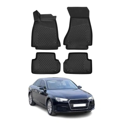 Abbildung von OMAC 1123444 Fußmattensatz 4 schwarz AUDI: A4 B9 Avant, Limousine, RENAULT: CLIO 2
