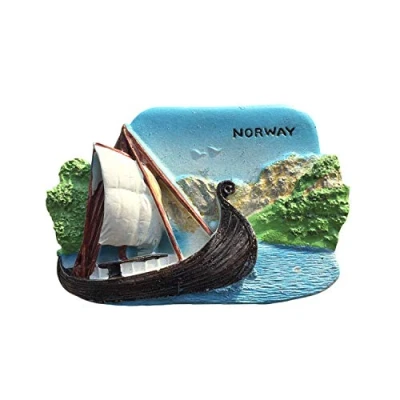 Abbildung von Norwegen 3D Kühlschrank Magnet Harz Reise Souvenirs, handgemachte Haus &amp; Küche Dekoration Sammlung Geschenk