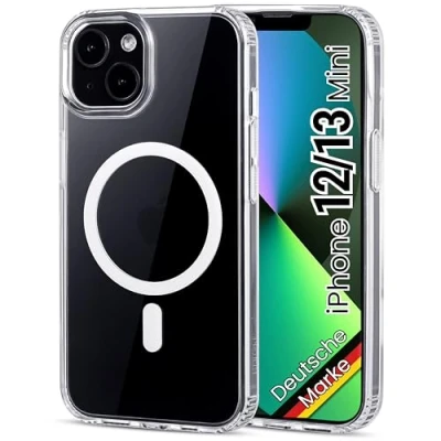 Abbildung von JProtect Magnetische Hülle für iPhone 12 Mini/13 Mini Magsafe/Stoßfeste 13 MagSafe Transparent/Für Apple Magnet/Hülle Magnetisch