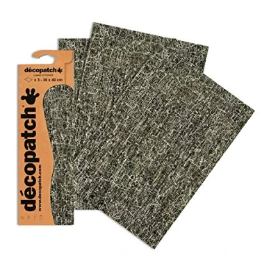 Abbildung von Decopatch Papier C469O (schwarz weiß, 395 x 298 mm) 3er Pack