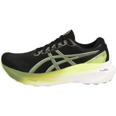 Abbildung von Asics Gelkayano 30 Laufschuh Stabilität, Damen, Größe: 38, Black/glow yellow Schuhe
