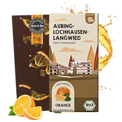 Abbildung von Aubing Lochhausen Langwied / Bio Orangen Milchschokolade Fair Trade München Schokolade vom Edelmond Chocolatier
