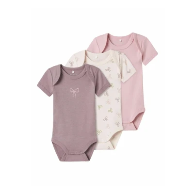 Abbildung von Name It Body NBFBODY 3P SS BARELY PINK BOW NOOS (Packung, 3 tlg)