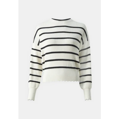 Abbildung von ONLY Onlibi Oneck Strickpullover, Damen, Größe: XS, Whitecap gray/black