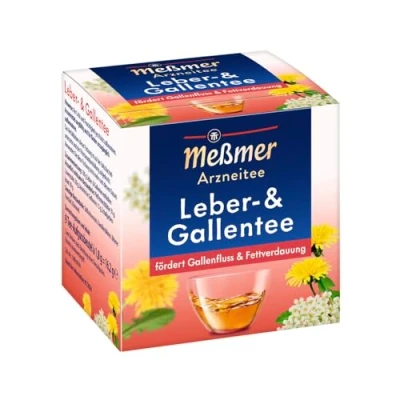 Abbildung von Meßmer Leber und Gallentee fördert Gallenfluss &amp; Fettverdauung Arzneitee 9 Teebeutel