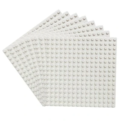 Abbildung von Katara Konstruktionsspielsteine 8er Grundbauplatten, 16x16 Noppen, 13 cm x cm, (8er Set), weiß, 100% Kompatibel Sluban, Papimax, Q Bricks, LEGO®
