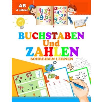 Abbildung von Buchstaben und Zahlen Schreiben Lernen Ab 4 Jahren: vorschule übungshefte linien formen Schwungübungen Feinmotorik für Kindergarten