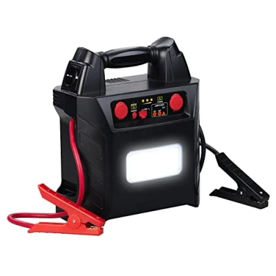 Abbildung von revolt Auto Starthilfe: 5in1 Starthilfe für 12/24V &amp; Powerbank, 230 V, 2x12V, USB, 40Ah, 2000A (Kfz Kfz Starthilfe, Apple iPhone Ladekabel)