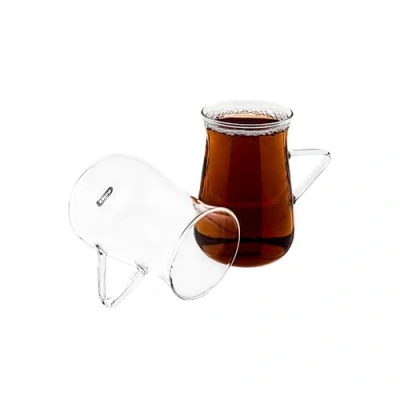 Abbildung von Mulex Teeglas Teegläser Set 6 teilig 200ml aus Borosilikatglas mit Henkel