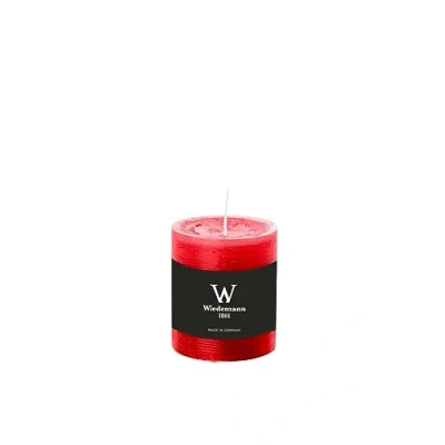 Abbildung von Wiedemann Marble Rustik Kerzen, Stumpenkerzen, Weihnachtsrot (Rubin Rot) 80 x Ø 68 mm