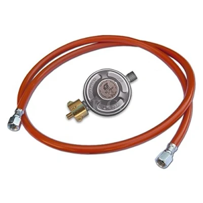 Abbildung von Unbekannt Gasschlauch Druckminderer Regler Manometer 50mbar Propangasschlauch 3 Größen (Schlauch200cm+Regler)