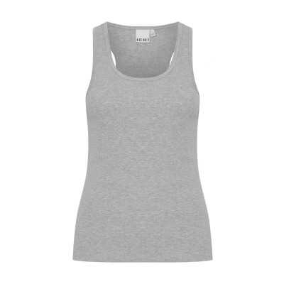 Abbildung von ICHI Palmer BOX Top, Damen, Größe: Large, Grey melange