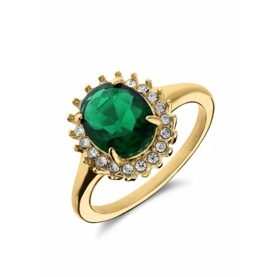 Abbildung von Lucardi Ring goldcoloured, Damen, Größe: 47, Gold coloured