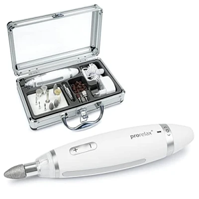 Abbildung von prorelax Maniküre Pediküre Set DELUXE, Professionelle Hand und Fußpflege, 15 Aufsätze, mit LED Licht