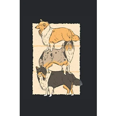 Abbildung von Notizbuch: A5+ liniert 120 Seiten Tagebuch, Schulheft, Deutschheft, Schreibheft, Ideenbuch Motiv: Langhaarcollie Hunde Dog
