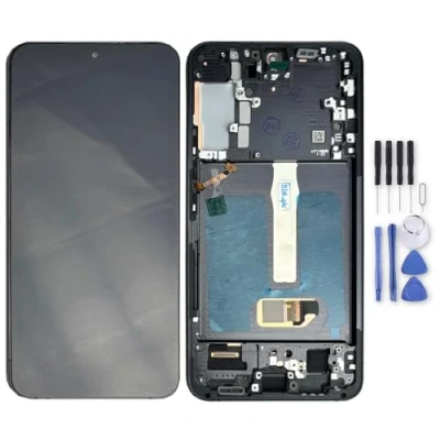 Abbildung von Wigento Für Samsung Galaxy S22 Plus 5G Display Full OLED LCD mit Rahmen Einheit Touch Ersatzteil Reparatur Schwarz