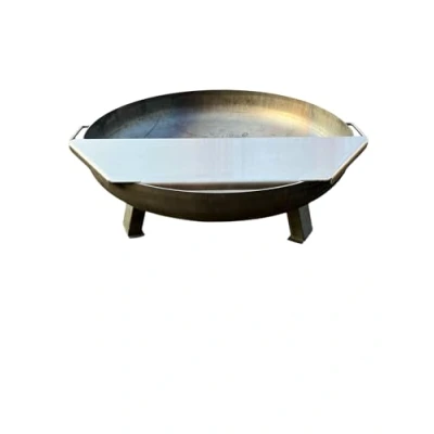 Abbildung von SOUK ONE Feuerplatte Plancha Platte aus Edelstahl 4mm, Grillplatte passend für Feuertonne 100 cm (Lieferung ohne Feuerschale)