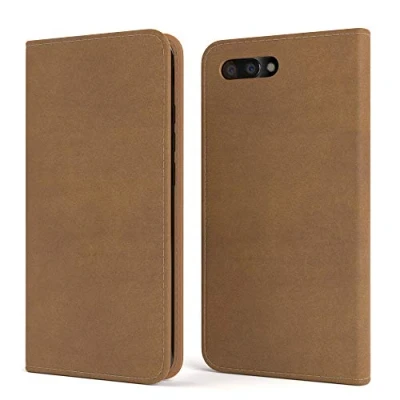 Abbildung von EAZY CASE Tasche kompatibel mit Honor 10 Vintage Schutzhülle Standfunktion Klapphülle im Bookstyle, Handytasche Handyhülle Flip Cover Magnetverschluss und Kartenfach, Kunstleder, Hellbraun