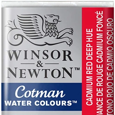 Abbildung von Winsor &amp; Newton 0301095 Cotman Aquarellfarbe mit guter Transparenz, hervorragender Tönungsstärke und guten Maleigenschaften, Wasserfarbe im 1/2 Napf Kadmiumrot