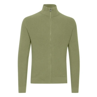Abbildung von 11 Project Predu Feinstrick ZIP Strickjacke, Herren, Größe: 3XL, Oil green