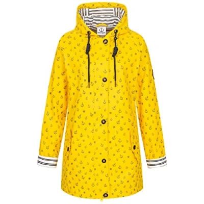Abbildung von Ankerglut Damen Friesennerz voor dames, met capuchon, waterdicht, weerbestendig, windbreaker, over Regenjacke, Gelb, 50 EU