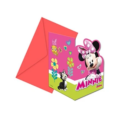 Abbildung von Einladung Minnie Mouse Pink Lime 6 Stücke