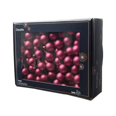 Abbildung von Kaemingk Weihnachtskugeln am Draht Glas 2,5cm x 144 Stück Spiegelbeeren Matt kleine Dekokugeln Christbaumschmuck &amp; Weihnachtsdeko Beere Granatapfel