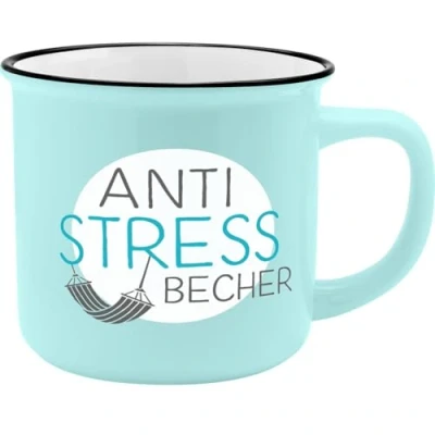 Abbildung von GRUSS &amp; CO Becher Motiv &quot;Antistress&quot; New Bone China Porzellan, Emaille Optik, 35 cl Geschenk, Frühstück 45789, 1 Stück (1er Pack)