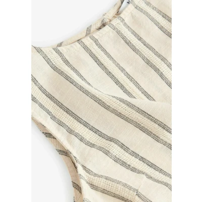 Abbildung von Next Regular FIT Striped Shell Top, Damen, Größe: 38, Green ecru