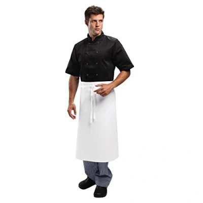 Abbildung von Whites Chefs Clothing Schürze, Berufsbekleidung, gerader Schnitt, Polyester Baumwoll Mischgewebe, Küche, Catering, 90 x 75 cm, Weiß
