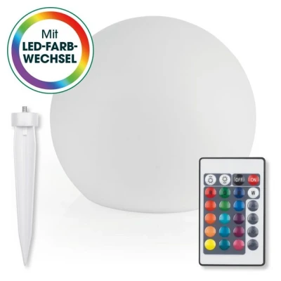 Abbildung von EASYmaxx LED Solarleuchte 2er Set mit Farbwechsel, Deko Gartenleuchte LED, Solar Dekokugel, ideal für Garten, Terrasse, Balkon