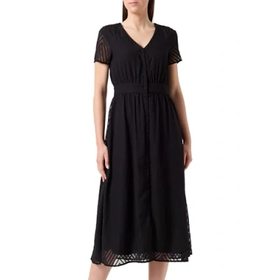 Abbildung von VILA MIT Kurzen ÄRMELN Vausschnitt Blusenkleid, Damen, Größe: 40, Black