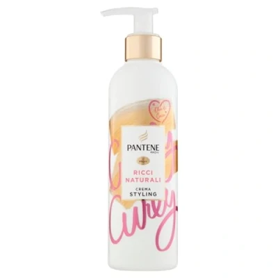 Abbildung von Pantene Pro V Styling Creme + Thermoschutz für natürliche Locken, ohne Ausspülen, pflegend, mit Kokosöl, Kräuselkontrolle und weiche hydratisierte 235 ml