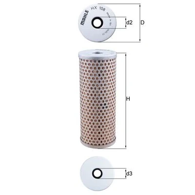 Abbildung von MAHLE ORIGINAL HX 108 Hydraulikfilter MERCEDES BENZ: ACTROS MP4, IVECO: Trakker, MAN: TGX