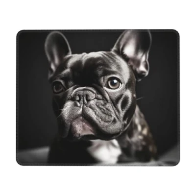 Abbildung von Französische Bulldogge bedrucktes Mauspad Wasserdichtes Gaming für kabellose Maus Büro Computer Schreibtischunterlage mit rutschfester Gummiunterseite