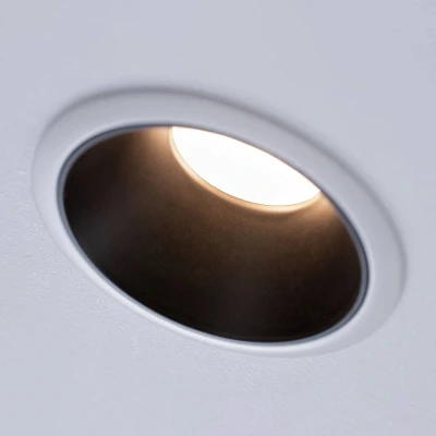 Abbildung von Paulmann 93402 LED Einbauleuchte Cole rund incl 3x6W dimmbar Einbaustrahler Weiß, Schwarz matt Einbaulampe Kunststoff, Alu Zink Deckenspot 2700K