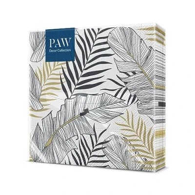 Abbildung von PAW Servietten 3 lagig (33 x 33 cm) I 20 Stück Perfekt für Geburtstage, Partys, Hochzeiten, Kommunion und Feiern Papierservietten Bunt Natur, Laub Farbe: Exotic Leaves