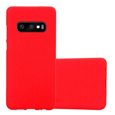 Abbildung von Cadorabo Hülle kompatibel mit Samsung Galaxy S10e Schutzhülle TPU Silikon Case Frost Design Slim Kratzfest Weiche Gummi Rundumschutz für in Rot