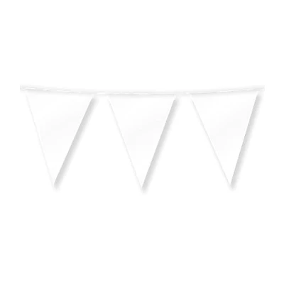 Abbildung von PD Party 7031064 Foil Bunting Vereiteln Wimpelkette, Doppelseitig, Dreieckig, Partei Dekoration Flaggen, Perlweiß, 1000cm Länge x 30cm Breite 0.1cm Höhe