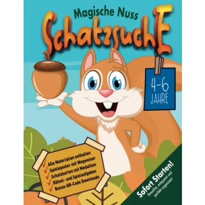 Abbildung von Waldtier Schatzsuche Kindergeburtstag 4 6 Jahre: Die magische Nuss eine abwechslungsreiche Schnitzeljagd mit lustigen Spielstationen &amp; Rätseln. Sofort startklar!